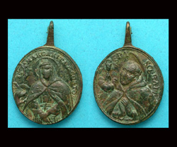Pendant, Roman Catholic, Saint Dominic and Virgin Mary, Extremely Rare!